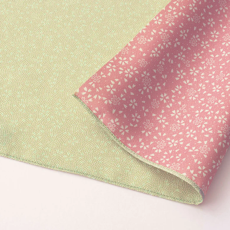 Furoshiki (Polyester Amunzen Reversible, Sakura Light Green/Pink (M))