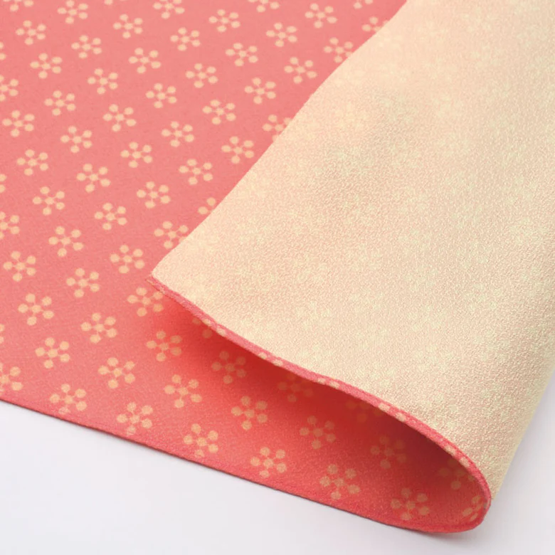 Furoshiki (Toki-iro Reversible, Rikyubai (Japanese Apricot) Pink/Ecru (S))