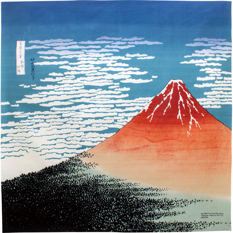 Furoshiki (Ukiyo-e, The Red Fuji (L) )