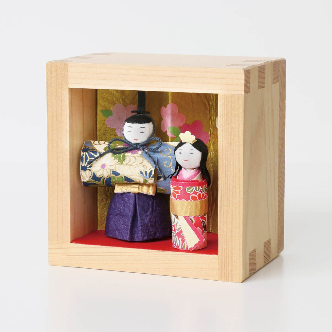 Washi paper ornament (Hina dolls in Masu)