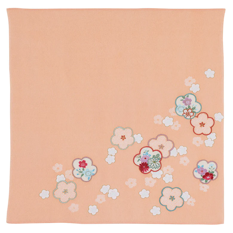Furoshiki (Rayon Chirimen, Tie Dye Patterned Japanese Apricot (M))