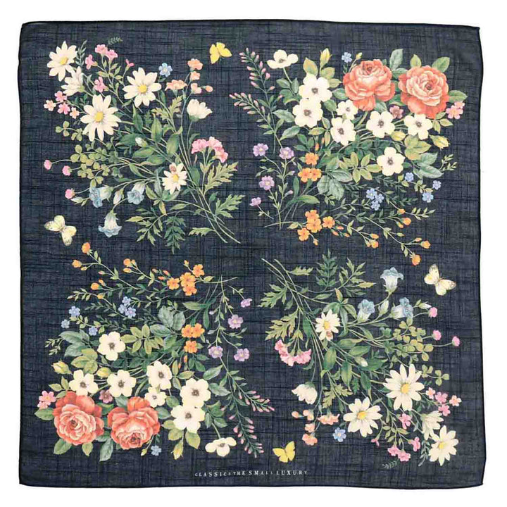 Large Handkerchief (Antique Flower, Black) – CLASSICS the Small Luxury