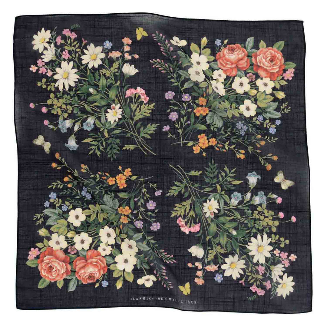 Large Handkerchief (Antique Flower, Black) – CLASSICS the Small Luxury