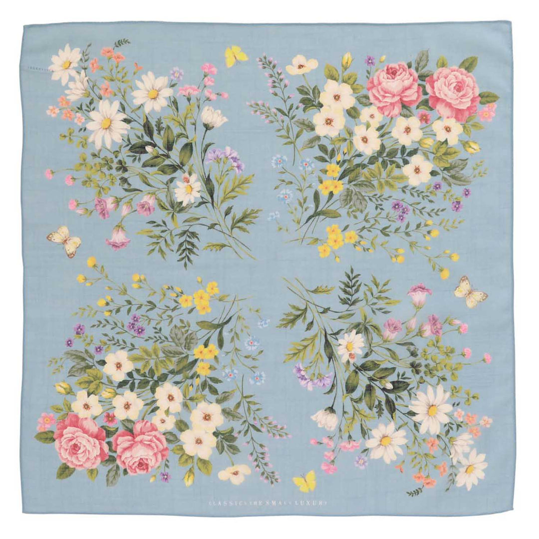 Large Handkerchief (Antique Flower, Blue) – CLASSICS the Small Luxury