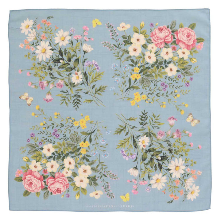 Large Handkerchief (Antique Flower, Blue) – CLASSICS the Small Luxury