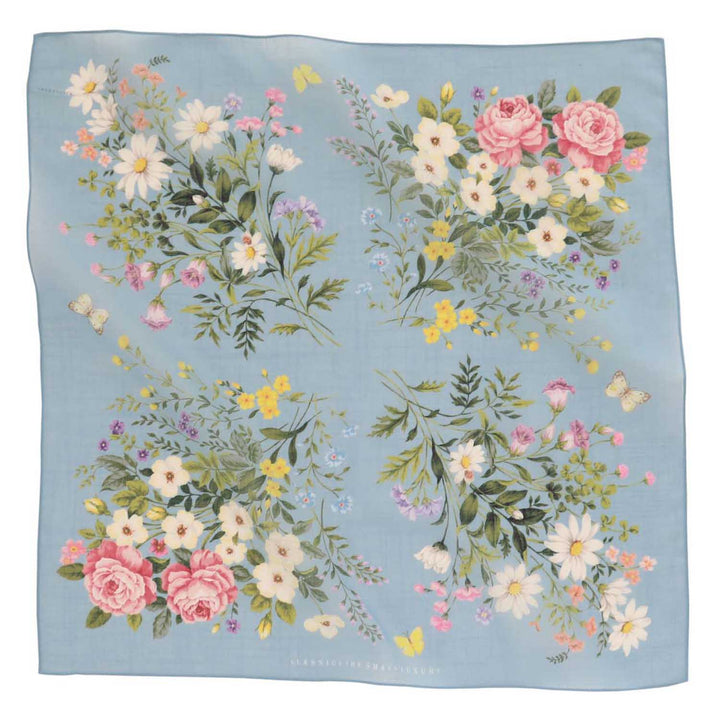 Large Handkerchief (Antique Flower, Blue) – CLASSICS the Small Luxury