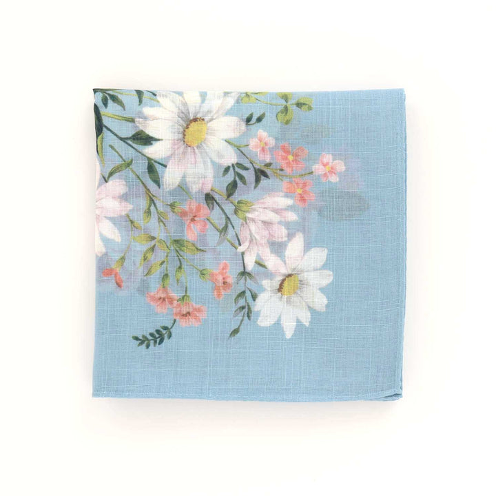 Large Handkerchief (Antique Flower, Blue) – CLASSICS the Small Luxury