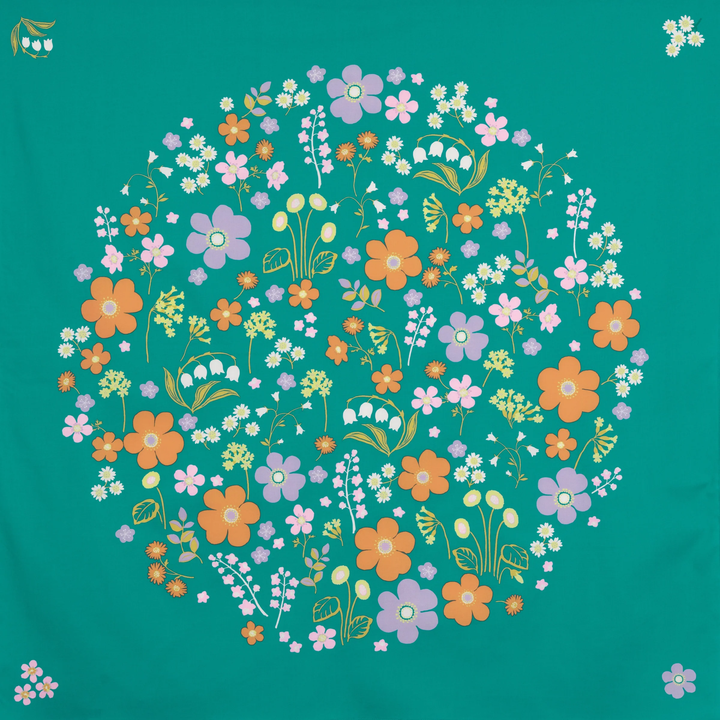 Furoshiki – Hime Musubi, Flower Garden (Large, 100cm)