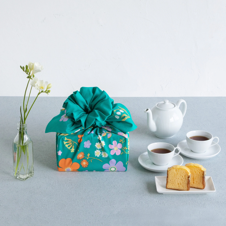 Furoshiki – Hime Musubi, Flower Garden (Large, 100cm)