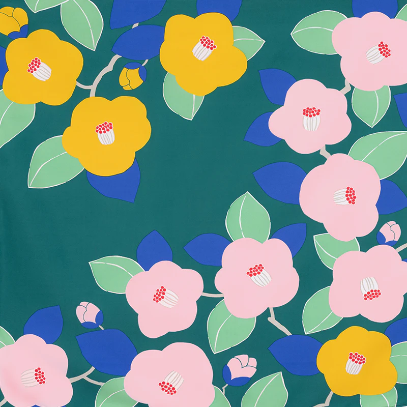 Furoshiki – Hime Musubi, Water-Repellent, Camellia (Medium, 70cm)