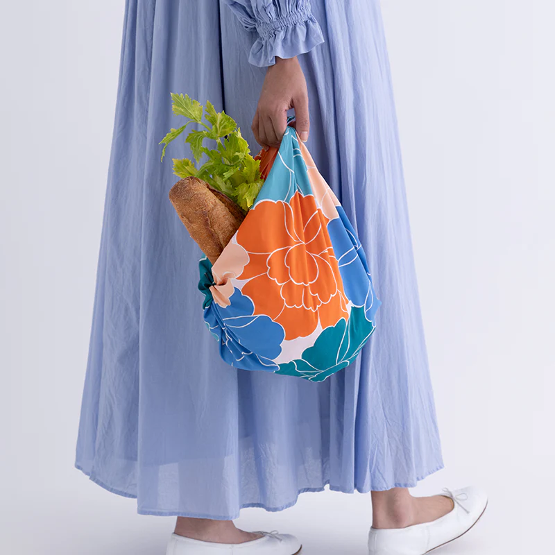Furoshiki – Hime Musubi, Water-Repellent, Peony (Medium, 70cm)