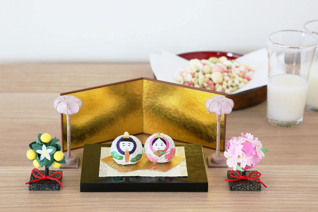 Hina-Matsuri Set (Round-shaped Hina dolls)