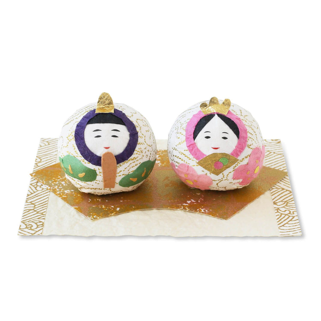 Washi paper ornament (Round-shaped Hina dolls)