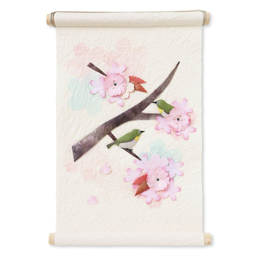 Seasonal hanging scroll (Cherry blossoms and Mejiro)