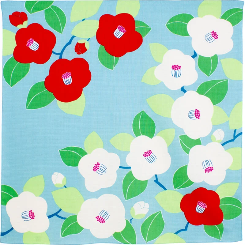 Furoshiki - Hime Musubi, Camellia (Medium, 70cm)