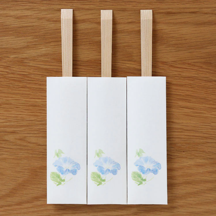 Chopsticks and Wrappers (Morning Glory) Set of 3 pairs