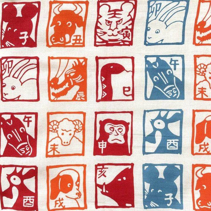 Tenugui (Twelve Zodiac Animals)