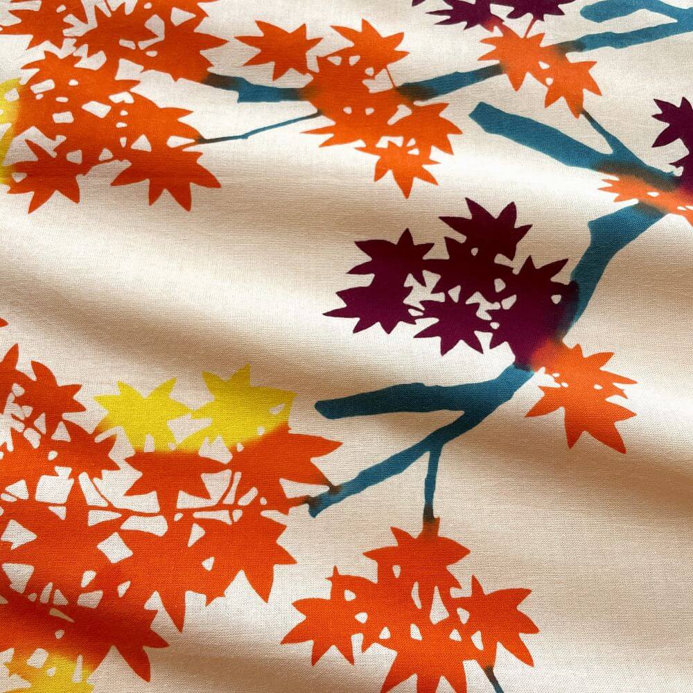Tenugui (Autumn Leaves and Japanese Rowan).