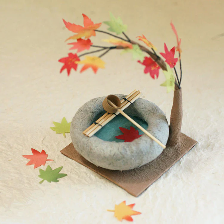 Washi paper ornament (Autumn Garden)